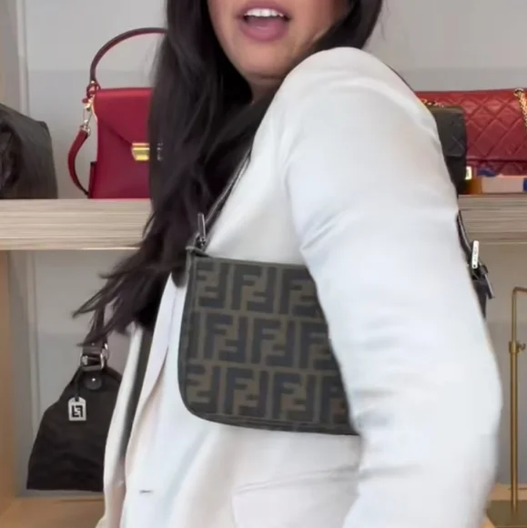 Fendi Zucca FF Pochette Shoulder Bag - Picture 2 of 16